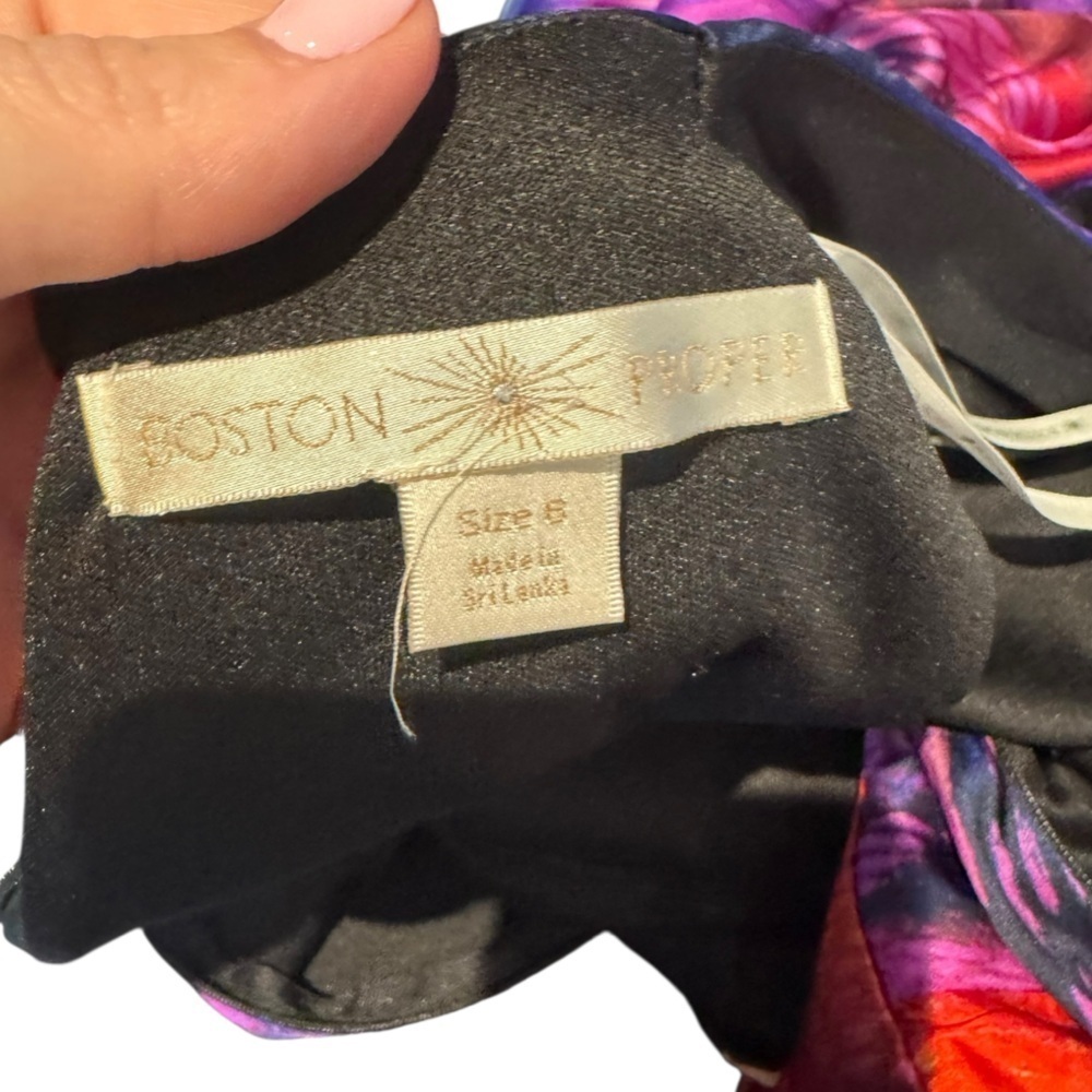 Boston Proper - Multicolor Slide Slit Maxi Dress Sz 6 - Picture 7 of 9